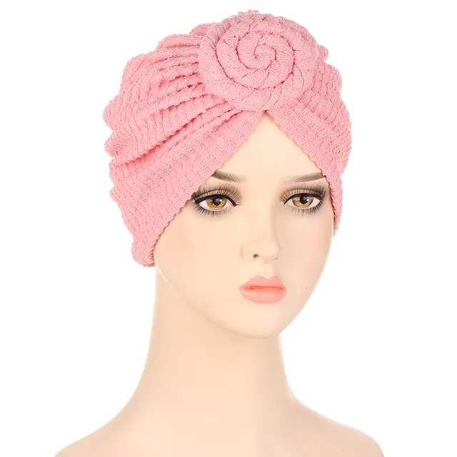 Snail Crumpled Turban Hat Multicolor Fashion Pink - Shop at LoveMi