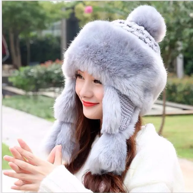 Mongolian Princess Girl Cute Winter Warm Thickened Ear Protection Hat Dark Grey - Shop at LoveMi