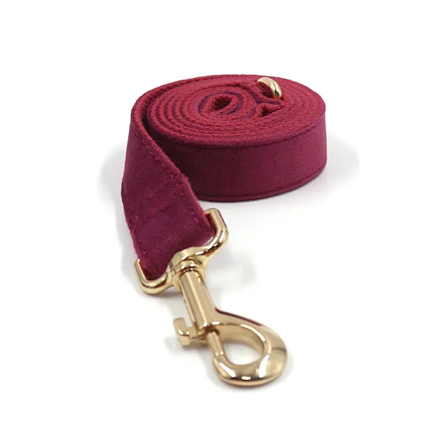 Soft Burgundy Velvet Pet Collar Dog Collar Leash - Shop at LoveMi