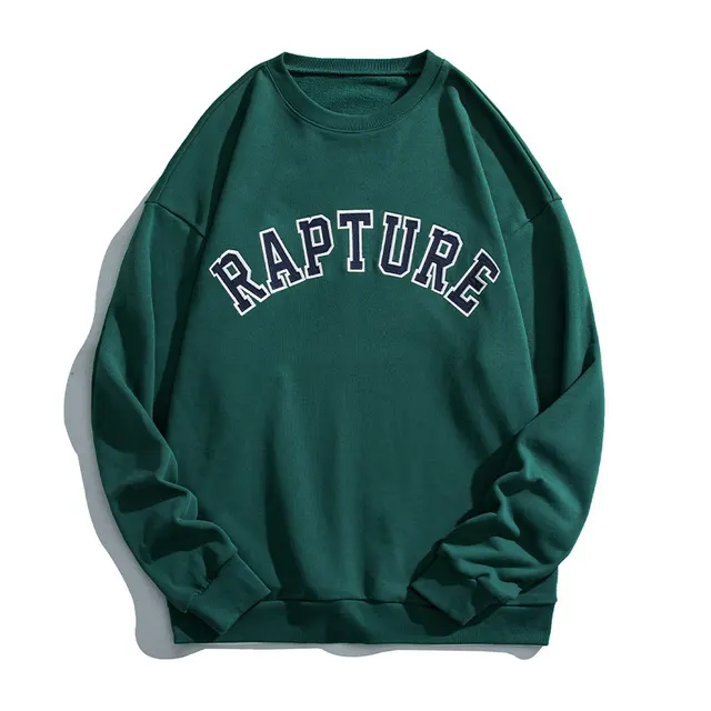 Letter Embroidery Tide Brand Sweater Autumn New Loose Couple Jacket Green - Shop at LoveMi
