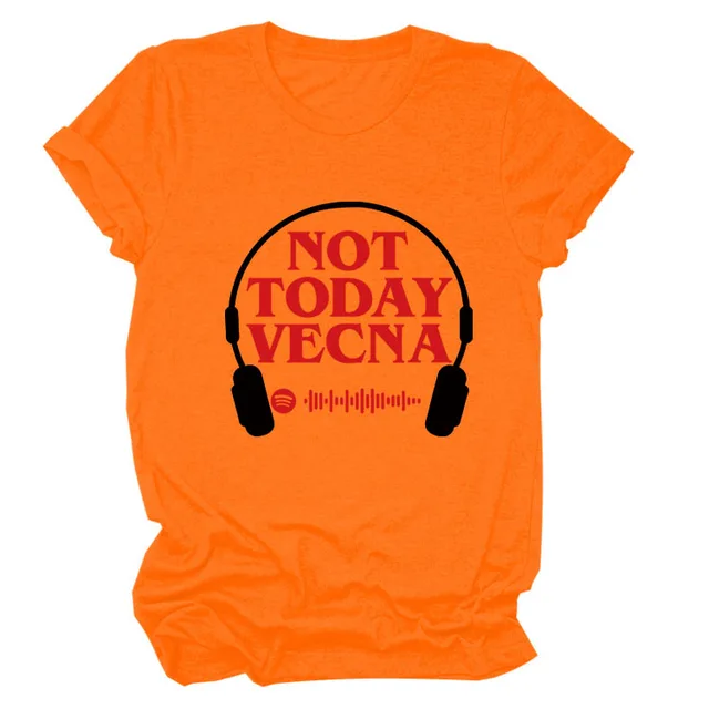 Summer New Round Neck Letter Short sleeved Orange - Shop at LoveMi