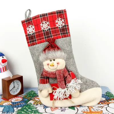 Christmas Socks Gift Bag Large Three dimensional B Snowman - Shop at LoveMi