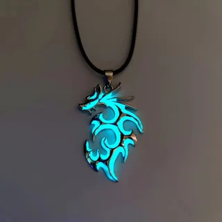Luminous Flame Dragon Necklace Student Glowing - Bluegreen