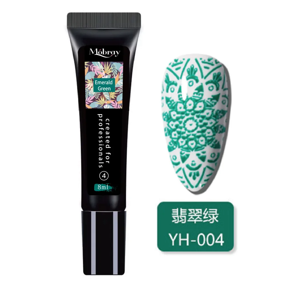 Beauty Salon Printing Glue Colored Drawing Glue Steel Plate Transfer Adhesive UV Polish Phototherapy Plastic Yh004 Emerald Green - Shop at LoveMi