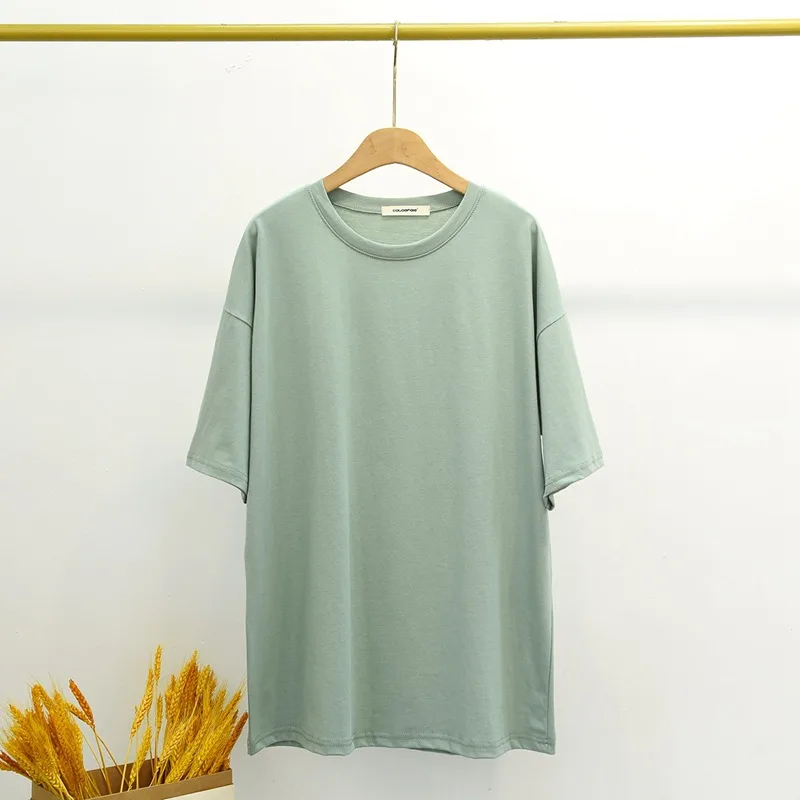 Modal Thin Ladies Loose Solid Color Casual Top Green - Shop at LoveMi