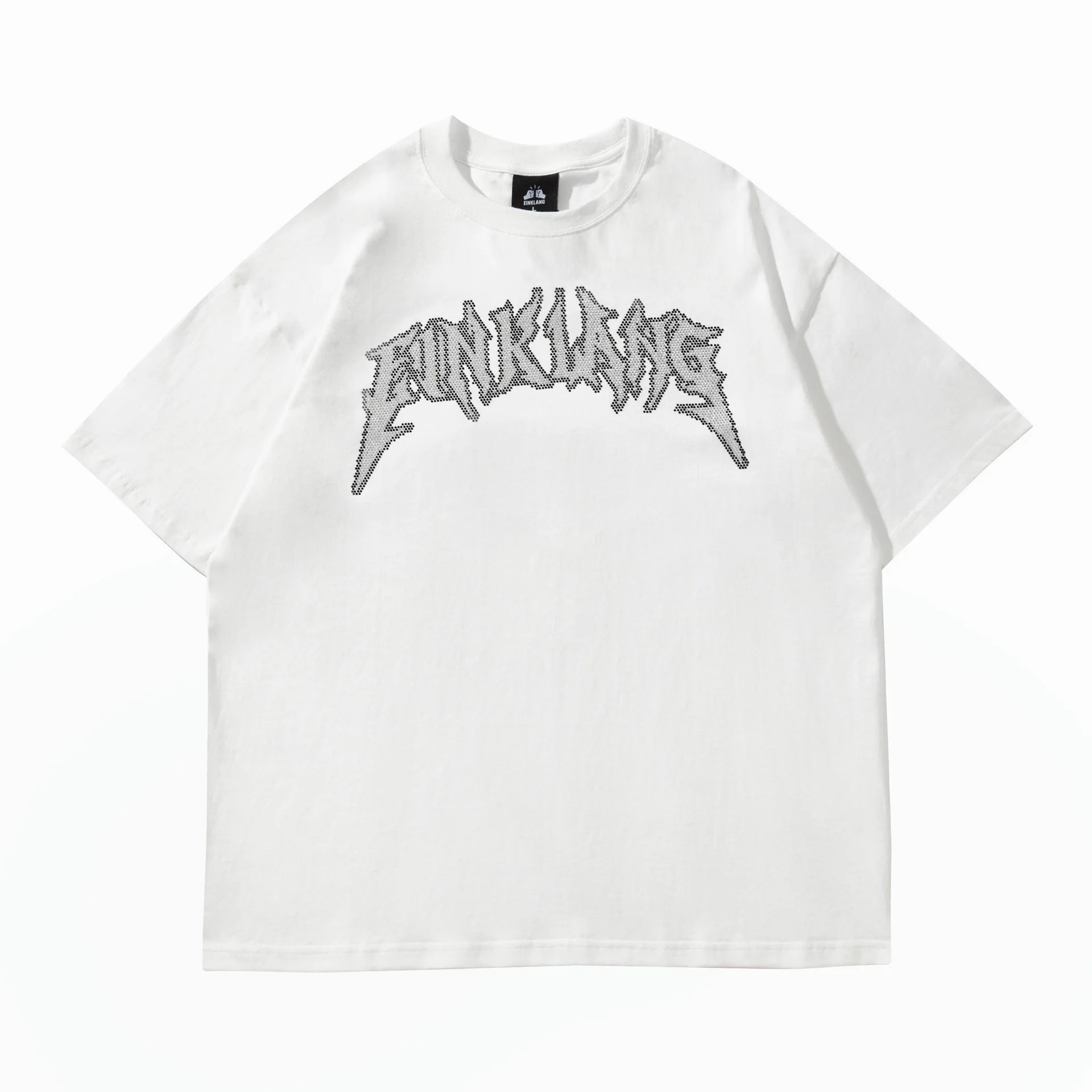 Hot Diamond Classic Letter Round Neck Loose Short Sleeves - White