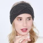 Ladies Knitted Face Wash Head Cover Yarn - Dark Grey