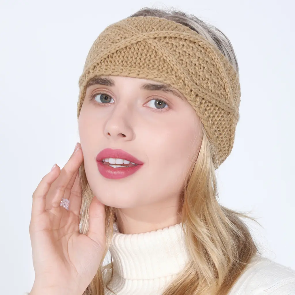 Ladies Knitted Face Wash Head Cover Yarn - Yellow