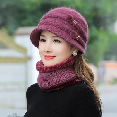 Women's Warm Fleece Elegant Hat Grandma Purple - Shop at LoveMi