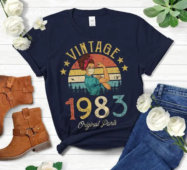 1983 Vintage Parts T Shirt Interesting Blue - Shop at LoveMi