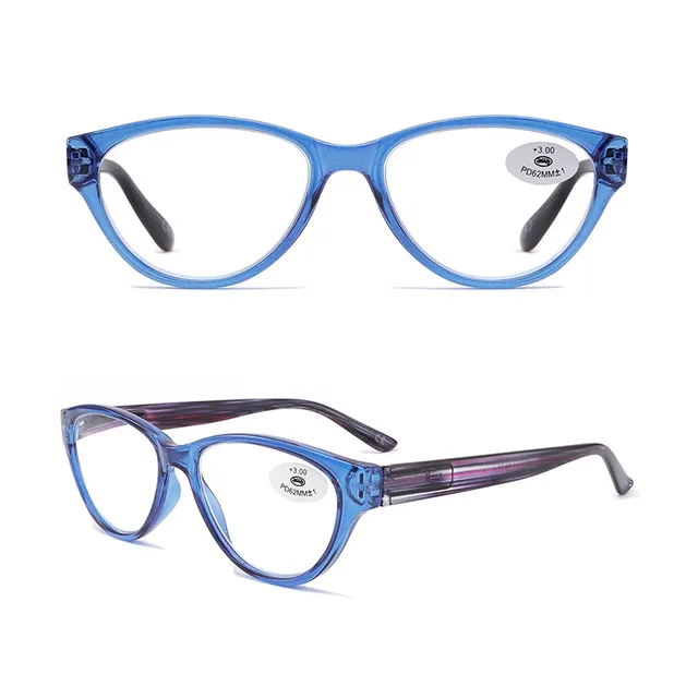Cat Eye Glasses Big Frame Mom And Dad Reading Blue - Shop at LoveMi