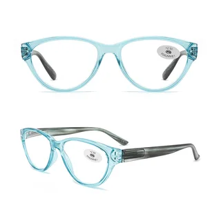 Cat Eye Glasses Big Frame Mom And Dad Reading - Green