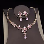 Royal Queen Bridal Jewelry Sets For Women Luxury Tiaras Crow - Nk Suit Pink