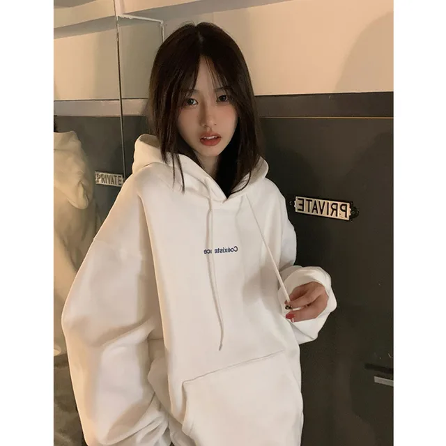 Lazy Wind Loose Korean Version Ins Trendy Coat Top Clothes White - Shop at LoveMi