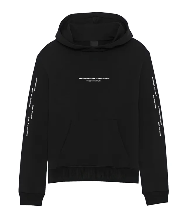 New Polyester Hoodie Loose Solid Color Sweatshirt Black - Shop at LoveMi