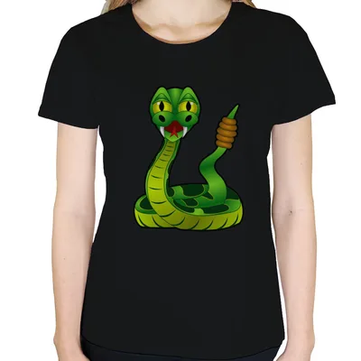 Women's Snake Print Crew Neck T Shirt Black - Shop at LoveMi