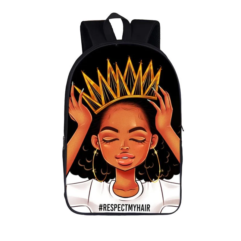 3D African Girl New Cartoon Print Backpack - 10Color