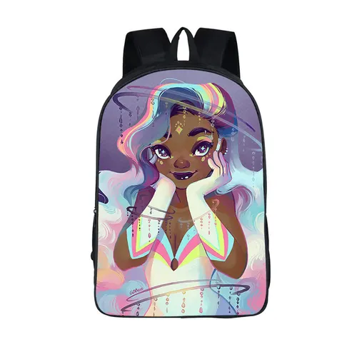 3D African Girl New Cartoon Print Backpack 23Color - Shop at LoveMi