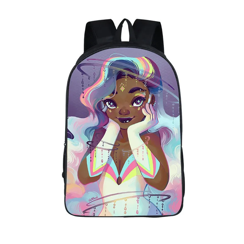 3D African Girl New Cartoon Print Backpack - 23Color