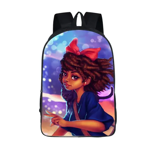 3D African Girl New Cartoon Print Backpack 8Color - Shop at LoveMi