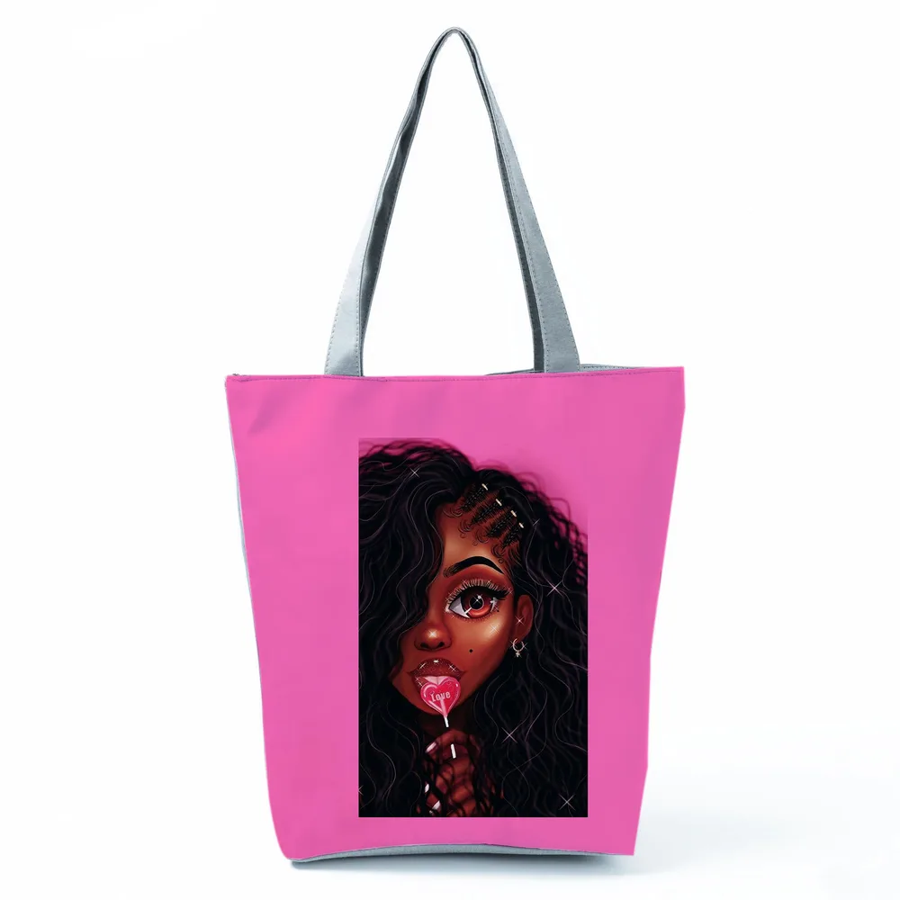 Girls Print Portable Lazy Lightweight Shopping Bag - Hl2109