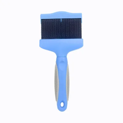 Pet Self Cleaning Hair Brush Cleaning Pets Supplies Cat Double Sided Soft Comb Blue Large - Shop at LoveMi