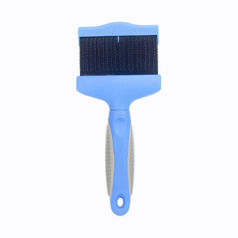 Pet Self Cleaning Hair Brush Cleaning Pets Supplies Cat Double Sided Soft Comb - Blue Large