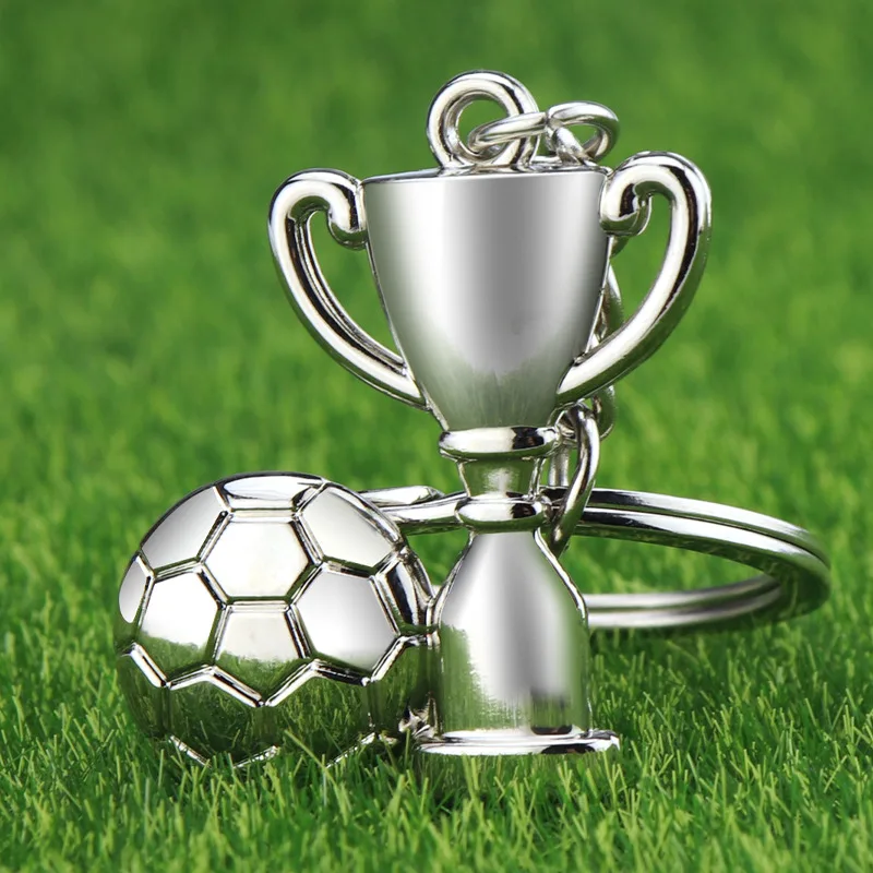 Football Keychain Event Fan Supplies Pendant - X1451 Football Cup Silver