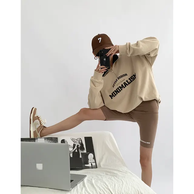 POLO Collar Sweater Women's Thin Loose And Slim Khaki - Shop at LoveMi
