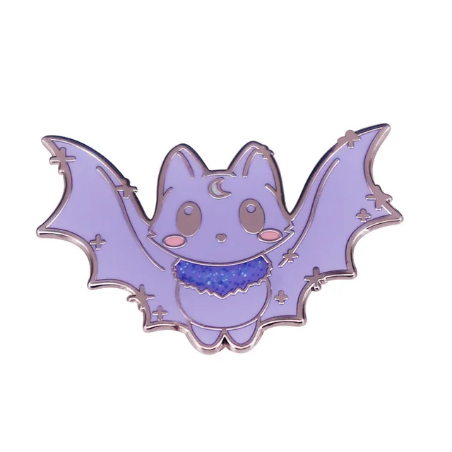 Cute Cartoon Bat Cat Brooch Badge Photo Color - Shop at LoveMi