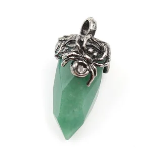 Natural Sparkling Stone Tiger Eye Faceted Crystal Pendant - Green Dongling