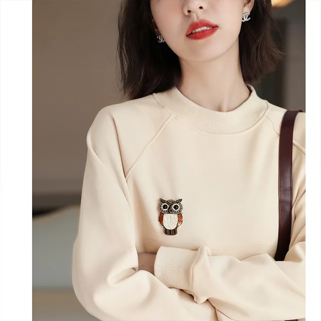Women's Gentle Style Age reducing Plus Fleece Thickening Sweater Milkshake - Shop at LoveMi