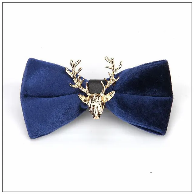 Gold Velvet Christmas Elk Head Wedding Bow Tie Lt007 - Shop at LoveMi