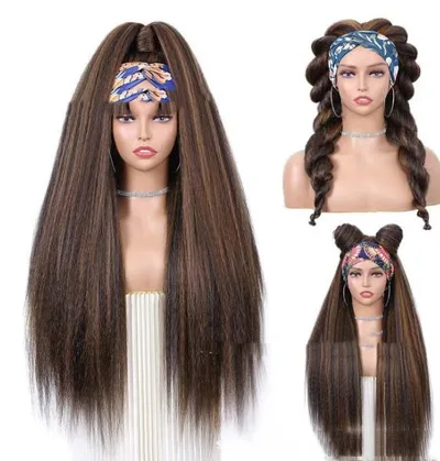 Hairband Bandana Wig Head Cover Corn Silk Long Hair 430Color - Shop at LoveMi