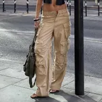 Women's Casual Straight Jeans Multi-pocket Personality - Color - View 1