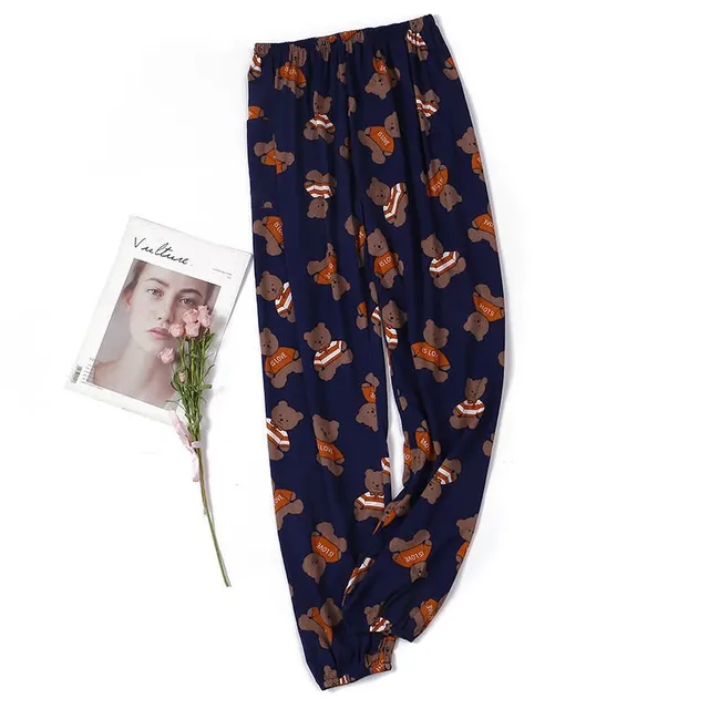 Women's Plus Size Cotton Pajama Pants Blue Bear - Shop at LoveMi
