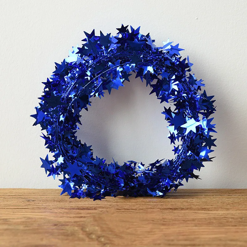 Christmas Decorations 75 M Wire XINGX Latte Art Hanging Flag Ribbon Decoration Props Blue - Shop at LoveMi