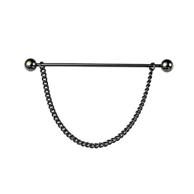 Ball Word Collar Pin Metal Chain Tassel Black Gun - Shop at LoveMi