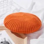 Popular Macaron Color Knit Beret Hat Women - Orange