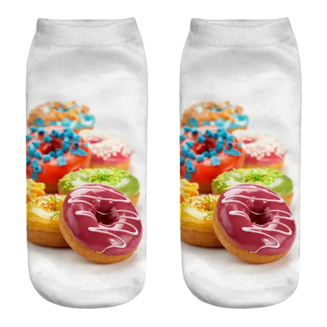 New 3D Digital Printing Harajuku Food Donut Socks Cartoon Three dimensional Printing Ttq08 - Shop at LoveMi