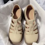 Platform Roman Sandals Retro Women's Shoes - Beige