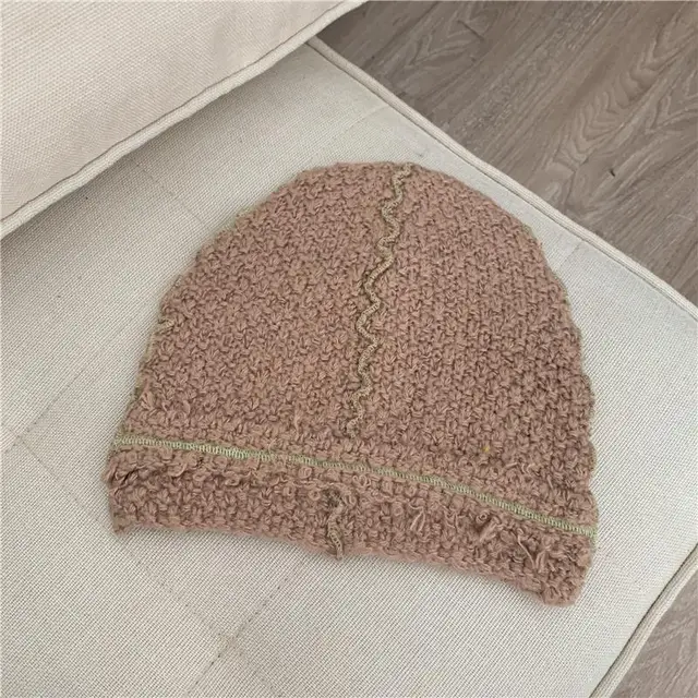 Knitted Wool Hat With Ear Protector Pink - Shop at LoveMi