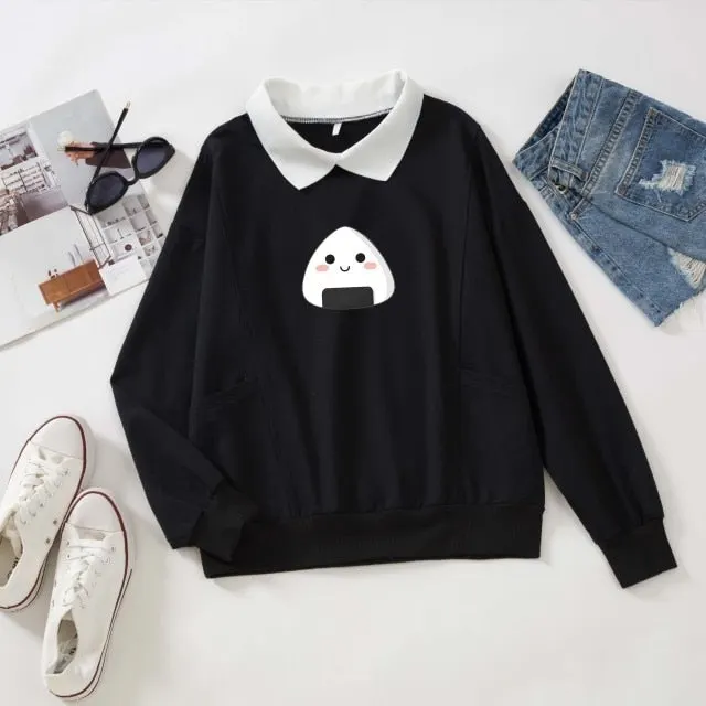 New Fashion Casual Print Pocket Fleece Sweatshirt Black - Shop at LoveMi