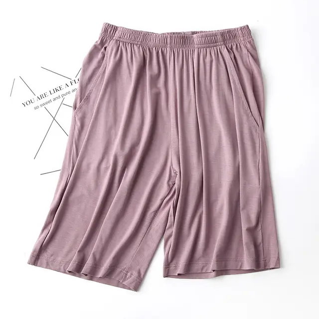 Modal Women's Summer Thin Loose Pajama Pants Shorts Light Purple - Shop at LoveMi