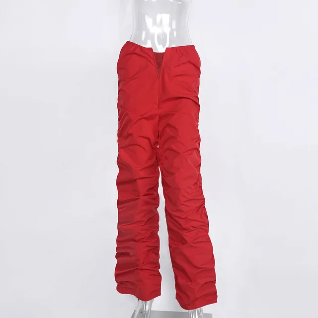 Summer Women's High Waist Trousers Loose Red - Shop at LoveMi