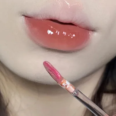 Mirror Lip Lacquer Water Glass Jelly Round Tube Lip Gloss B08 Orange Peel Fresh Twist - Shop at LoveMi