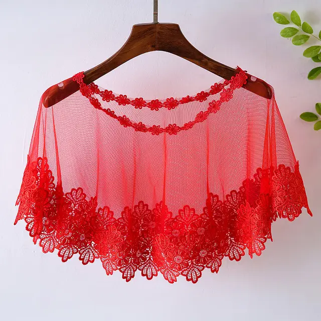 Women's Summer Thin Pullover Lace Shawl Blouse Red - Shop at LoveMi