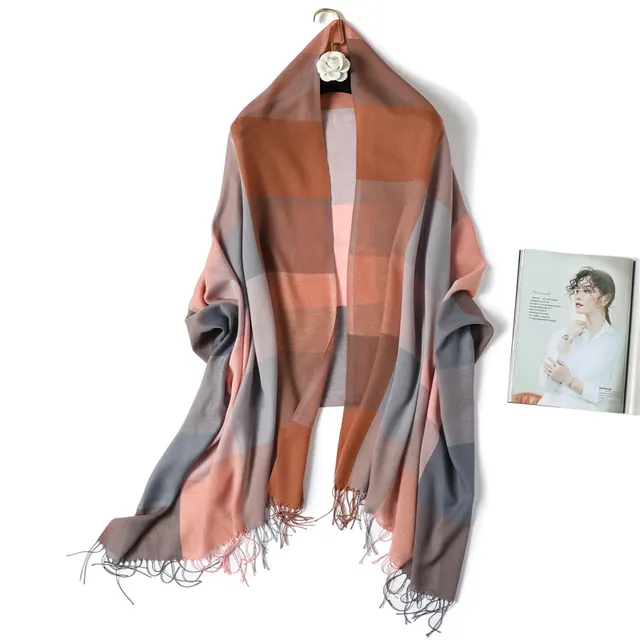 British Style Square Plaid Scarf Women's Warm Shawl Fashion Tassel Wt14 - Shop at LoveMi