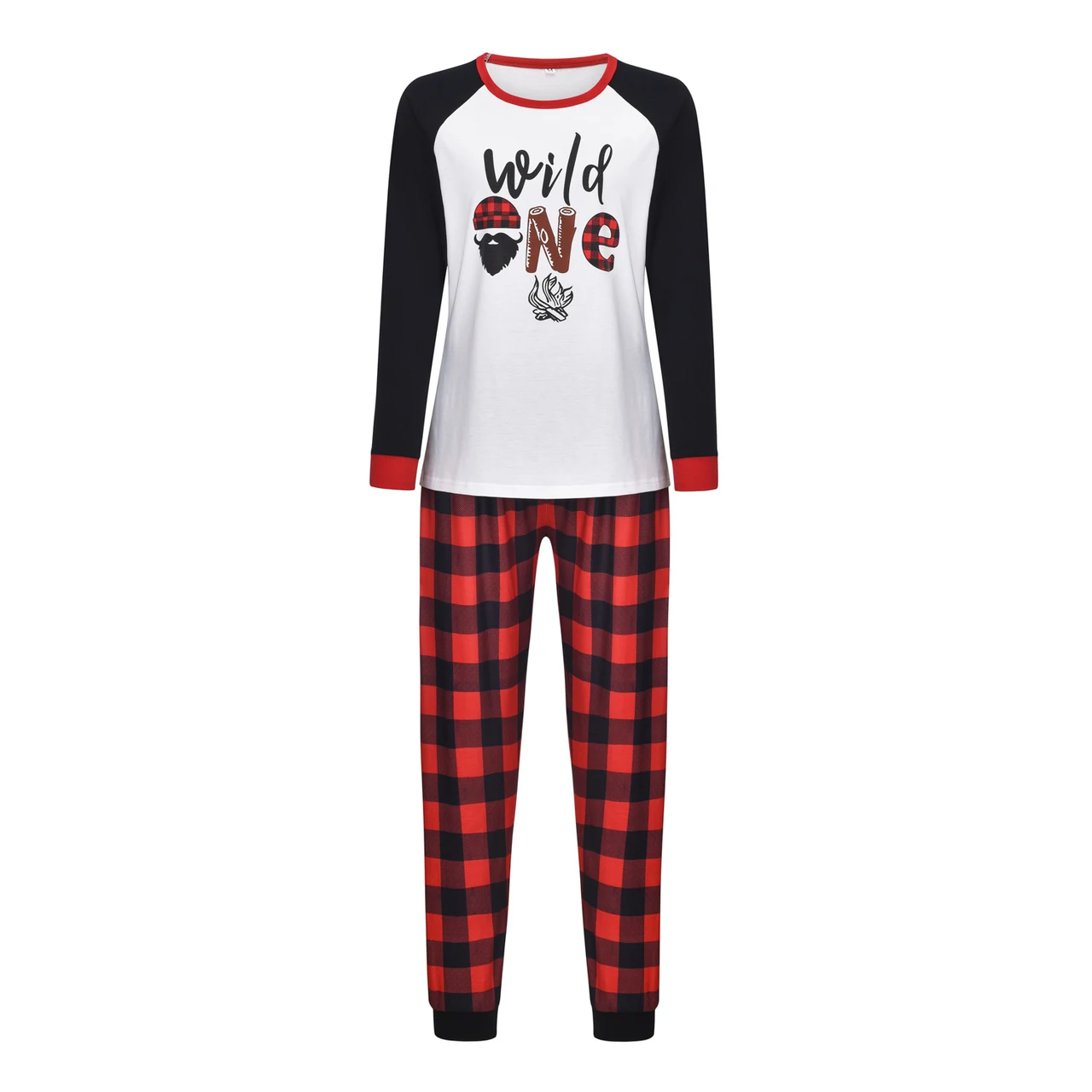 Cartoon Elk Print Home Clothes Pajamas Parent-child Wear - Black