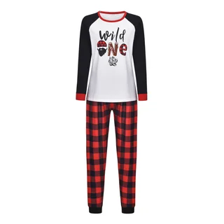 Cartoon Elk Print Home Clothes Pajamas Parent-child Wear - Black